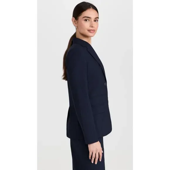 THEORY Tailor Blazer Pinstripe Navy Wool Jacket - Picture 3 of 16